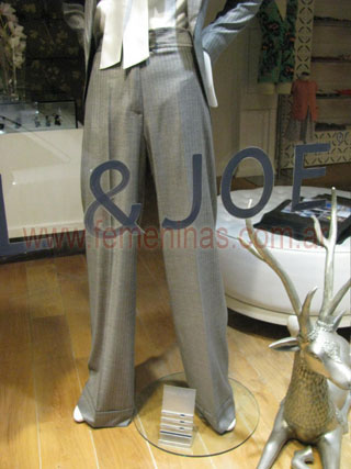 Pantalon ancho con botamangas gris tizado PAUL&JOE